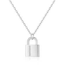 Silver plated padlock - padlock, necklace