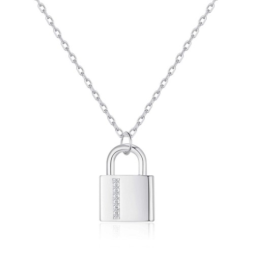 Silver plated padlock - silver,