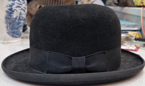 Vintage black crushable bowler - black,