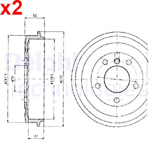 Brake drum delphi fits bmw - drum,