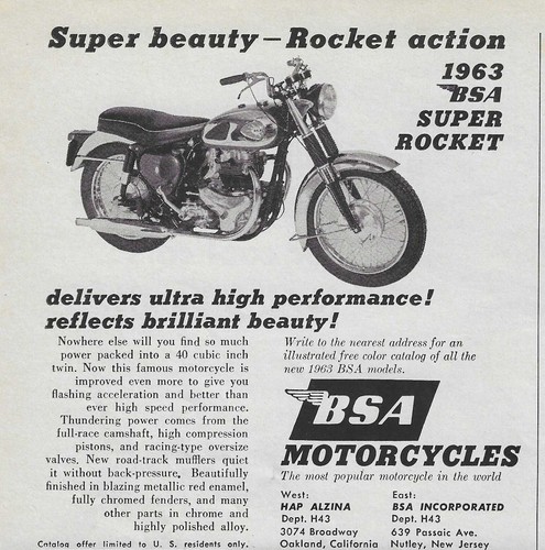1963 bsa super rocket - super,