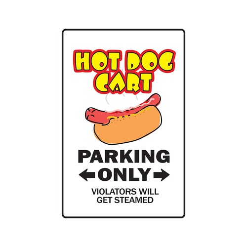Hot dog cart sign decals - dog,