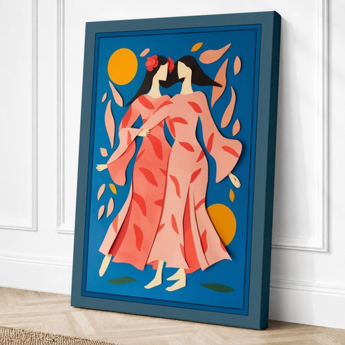 Woman coral robes modern - in,
