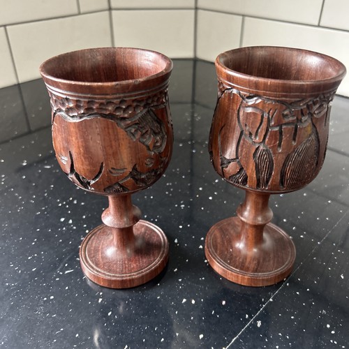 Pair african animals wood - pair,