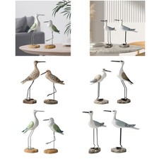 2x Vintage Bird Statue