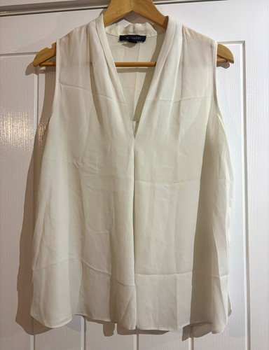 Primark white solid neck - white, v-neck