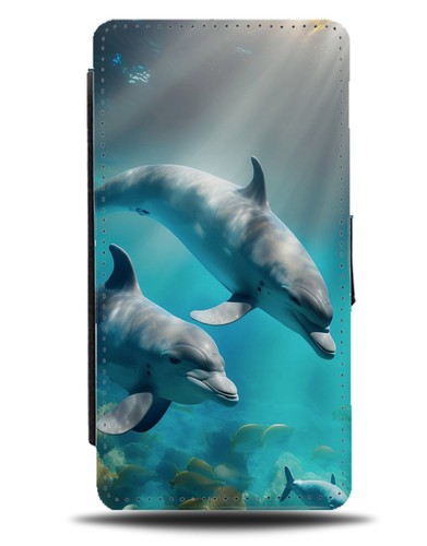 Swimming dolphins underwater - dolphins,