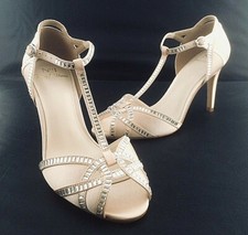Jenny Packham No.1 'Pasha' Light Pink Jewelled Stiletto Heel Sandals Size UK 4
