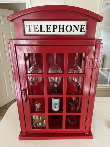 Red telephone box metal wine - box,