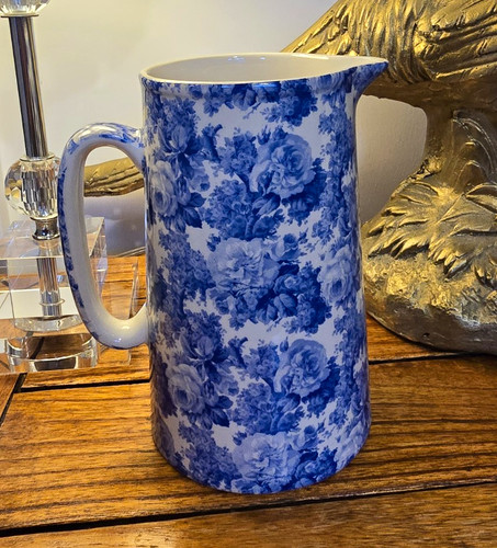 Heron cross pottery - heron, blue
