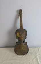 Antique Violin Metal Instrument Small Vintage Czecho Slovakia Toy Collectable