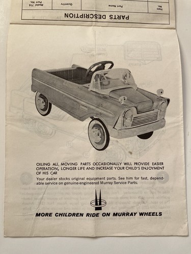 Vtg murray 716 pedal - pedal, car