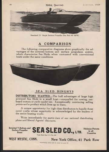 1924 sea sled motor - sled, boat