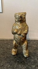 Vintage Brass Bear Money Box