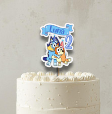 Bluey & Bingo Cake Topper – Custom Name & Age – Birthday Party Decoration