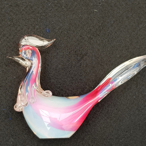 Murano glass cockerel - fab, red