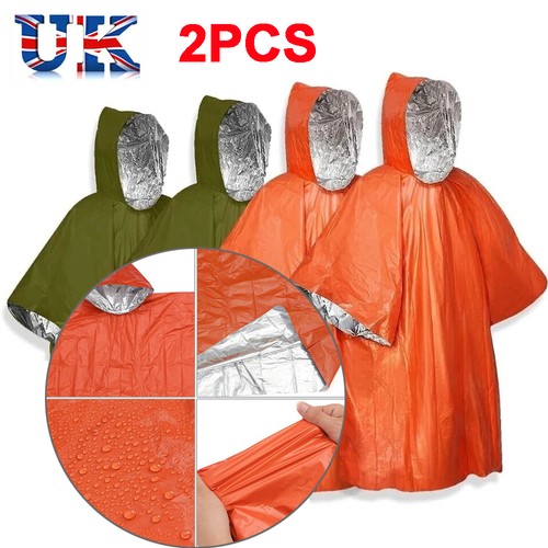 2pcs emergency survival poncho - 2pcs,