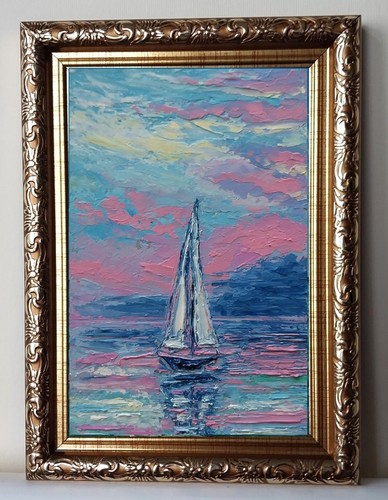 Framed pink sunrise - framed,