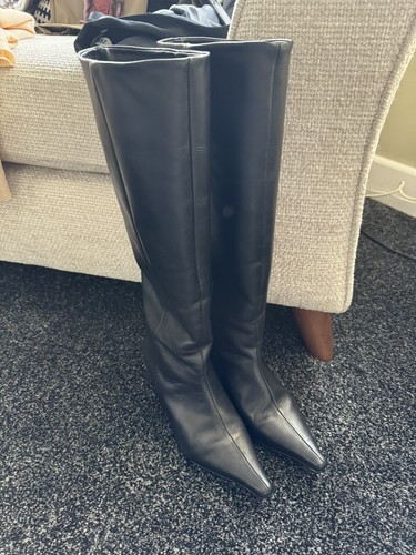 Top shop black leather boots - top,