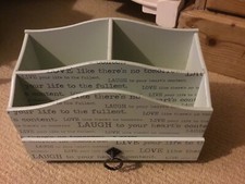 Shabby Chic desk tidy letter rack live laugh love