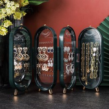 Desktop Jewellery Display Stand Folding Hanging Earrings Necklaces Organiser Box