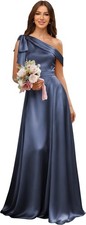 Women Satin A Line Pleated