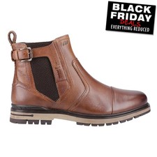 Pod Apollo Mens Classic Casual Leather Fashion Chelsea Boots Brown