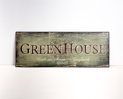 Greenhouse metal wall sign - greenhouse,