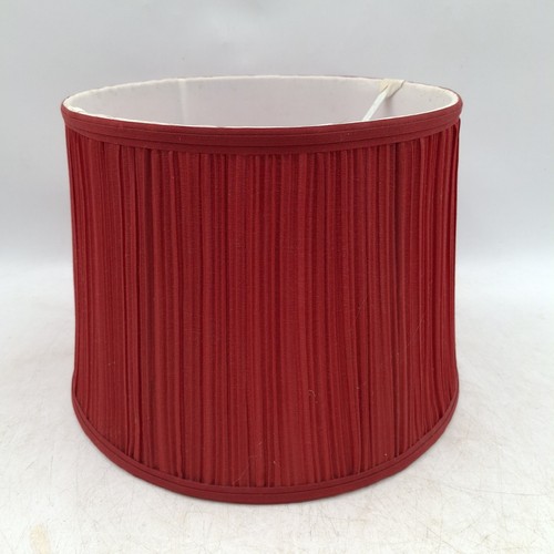 Lampshade red pleated drum - lampshade,