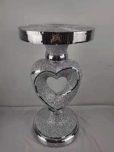 New silver heart mirrored - new,