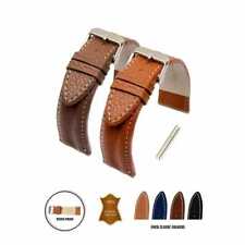 %100 Real LEATHER HANDMADE WATCH STRAP BAND BLACK BROWN TAN 18-20-22-24MM 