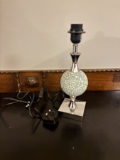 Mirrored Glass Mosaic Chrome Table Lamp - Fully Tested And Working. 