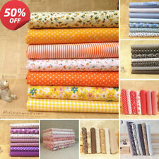 7pcs Cotton Fabric Bundles Squares Patchwork Quilting DIY Craft Material Scraps-