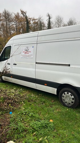 Courier service man and - man, van