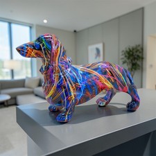 Colourful dachshund resin dog - dachshund,