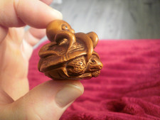 Hand carved wood netsuke - hand,