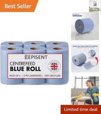 Bulk Pack of 6 Super Absorbent Blue 2-Ply Centrefeed Towels for Kitchens & More