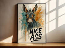 Funny Donkey Wall Art Print