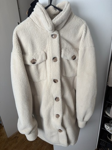 Long teddy coat - beige., size