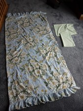 Blue Lemon Floral Frill Edge Quilt Cover Country House Pillowcases Dorma