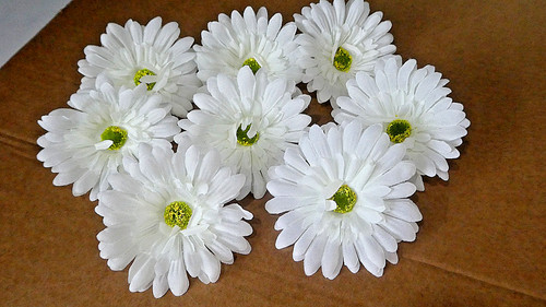 White artificial gerbera - white,