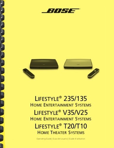 Bose lifestyle v35 v25 owner - v35, owner's