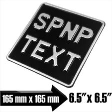 6.5x6.5 Black Silver Show Pressed Number Plate Novelty Kids Motorcycle Motorbike