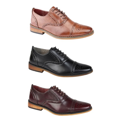 Boys black smart oxford brogue - black,