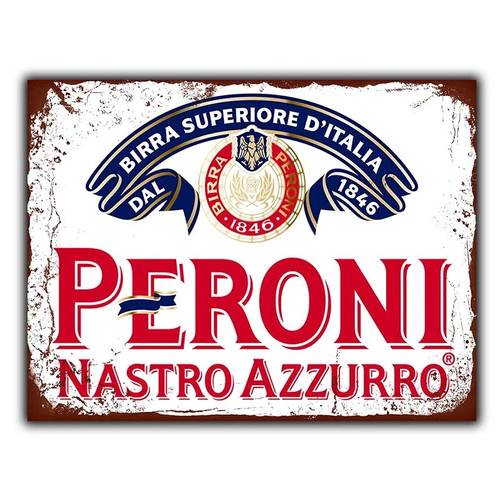 Peroni beer metal sign wall - metal,