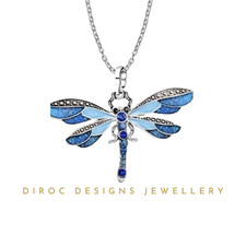 Beautiful Dragonfly Royal Blue Pendant Necklace/Womens Jewellery/Gift/Birthday
