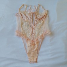 Cute Sexy Corset Cami Lingerie All in One Peach Size Medium 12/14