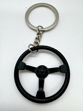 METAL FULL BLACK steering wheel keyring,key chain,3 spoke