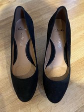 Clarks Ladies Suede Black Shoes Brand New