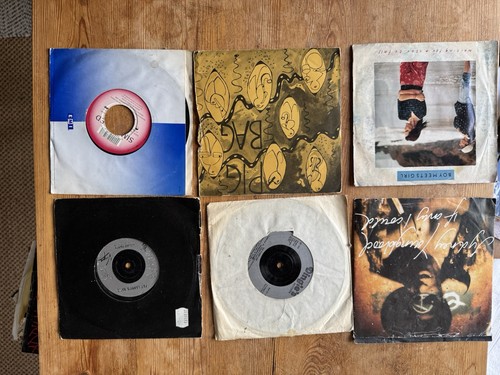 Vintage vinyl singles - x,